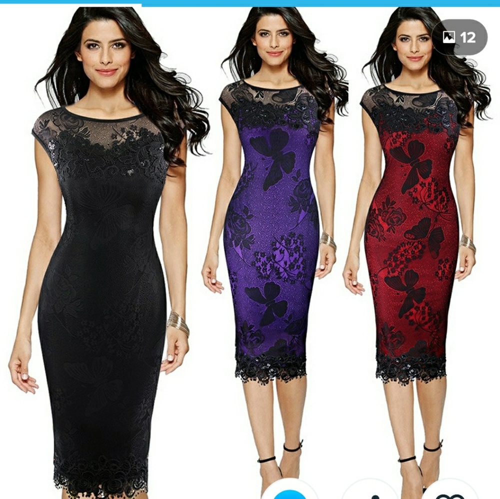 Red lace mermaid dress